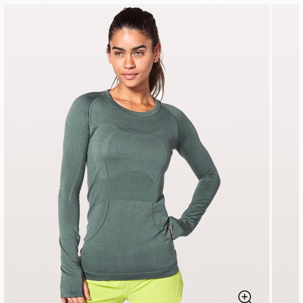Gray/Army Green Lululemon Swiftly Tech Long Sleeve